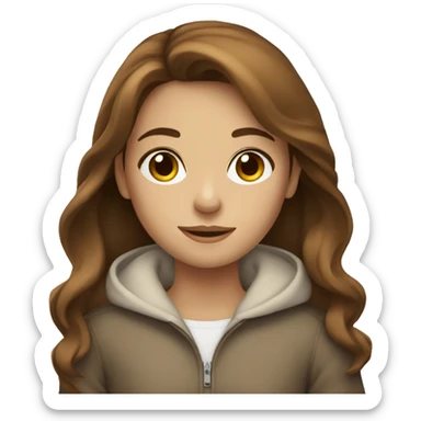 withe girl with brown hair  sticker