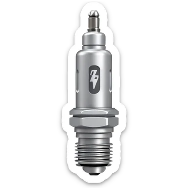 Car spark plug icon, ultra minimalistic, tiny 3d render, bright, mate, without shadow, centered, solid background sticker
