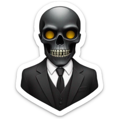 black skull in suit sticker