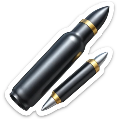black very long bullet metallic 50 sticker