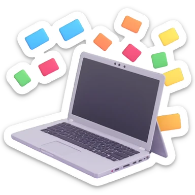 aesthetic college student laptop with stickers sticker