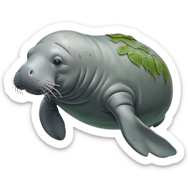 Cinematic realistic full body side view of a Florida manatee floating in water  sticker