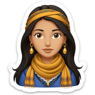 Gypsy female long hair sticker