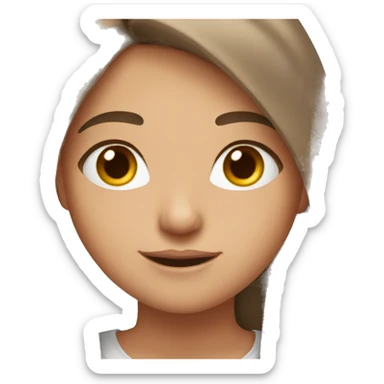 a girl with brown eyes and brown hair with behind people that love her sticker