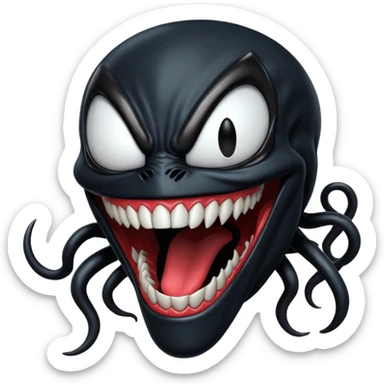 Venom symbiote smiling (smaller) sticker