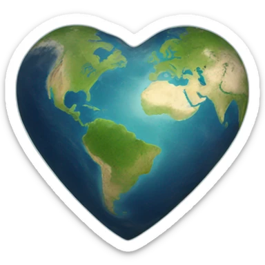 heart shaped earth sticker