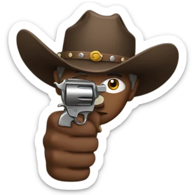 cowboy fingerguns sticker
