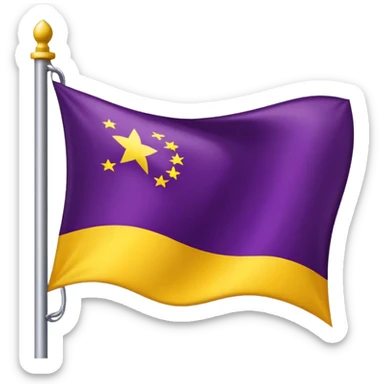 Bandera roja , amarilla y morada oscura  sticker