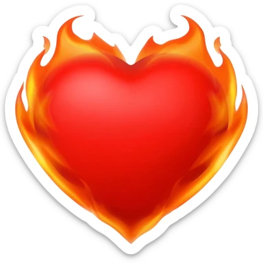 Corazon con fuego sticker