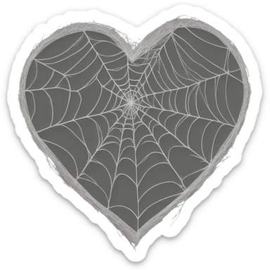 Heart made from spiders web sticker