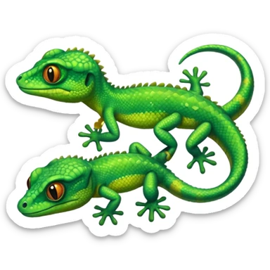 A gekco with ten heads sticker