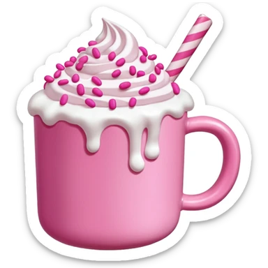 Cioccolata calda rosa aesthetic senza faccia sticker