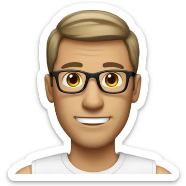 man in his 40s, with glasses, fair skin and short hair with brown eyes giving a thumbs up sign sticker