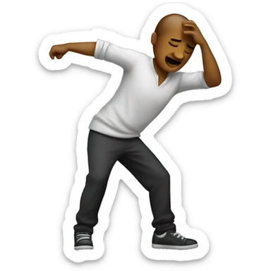 A person dabbing sticker