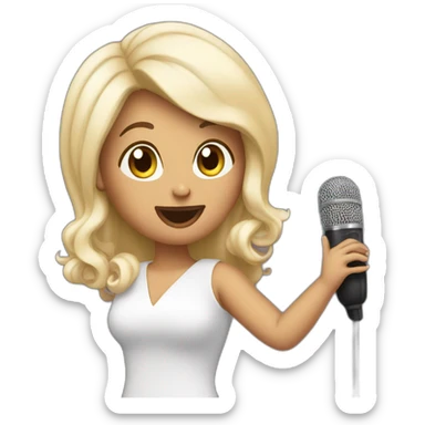 Aguilera singing in microphone sticker