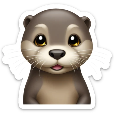 A cute little otter  sticker