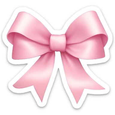 light pink ribbon bow sticker
