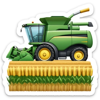An icon featuring a wheat field, a combine harvester, fertilizer formulas, and plant cells, symbolizing agronomy. The design includes farming tools and crops, representing agricultural science, crop production, and plant biology. Transparent background highlights sustainable farming and growth. sticker