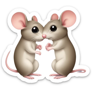 two mice kissing sticker