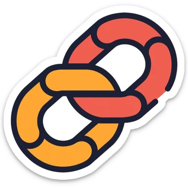 Two interlocking chain links, clean outlined style, representing the connection and stacking of habits sticker