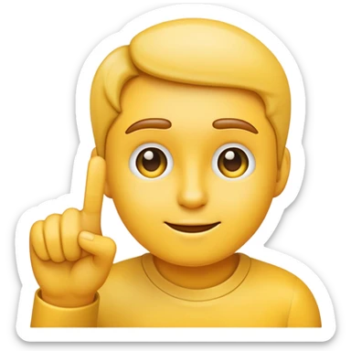 Emoji with the index finger next to the cheek sticker