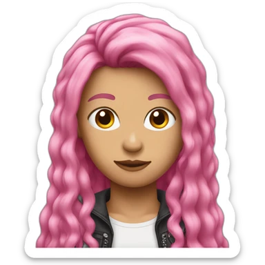 pink-punk-brun-long-hair sticker