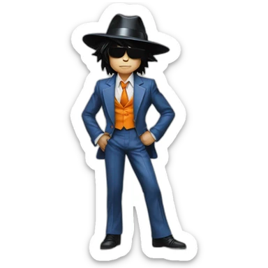 The goku dressed like Michael Jackson's iconic Smooth Criminal wear sticker