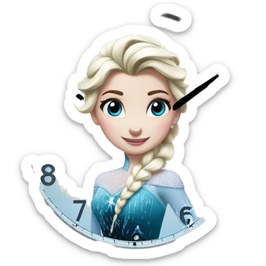 Frozen wall clock sticker