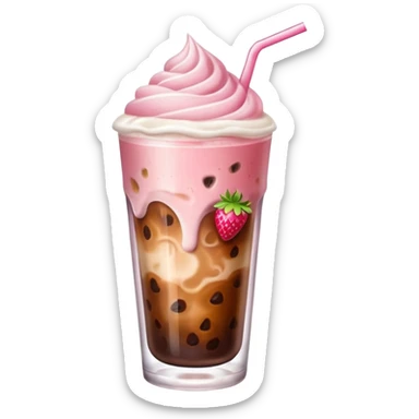 Iced coffee with strawberry cold foam  sticker