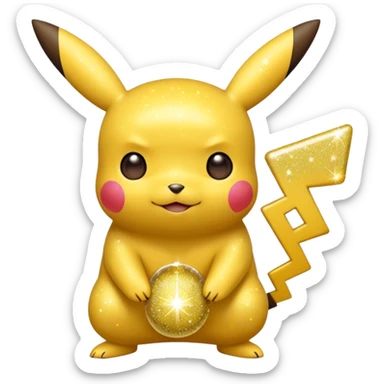 glitter pokemon pikachu sticker