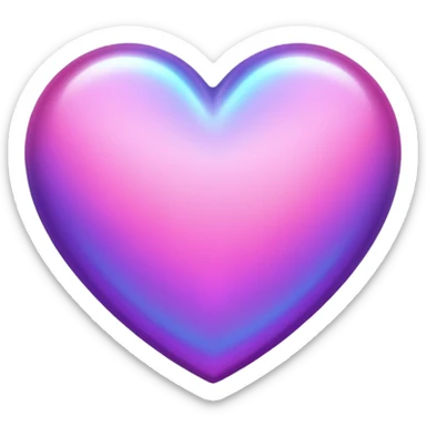 heart with holographic shine sticker