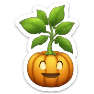 seedling in a pumpkin costume sticker