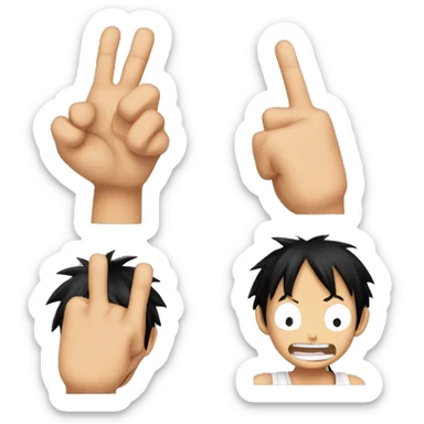 luffy hands up straigt two choices sticker