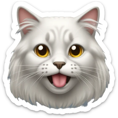 a cat with pumped lips and long hair sticker