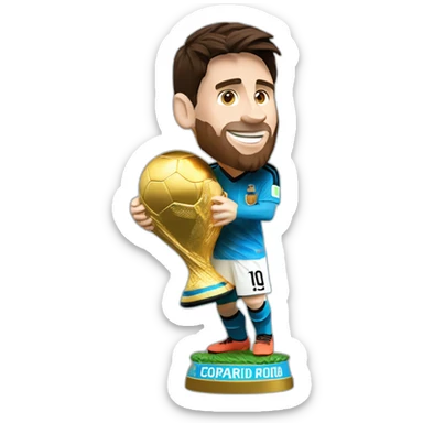Lionel Messi levantando la copa del mundo sticker