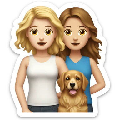 white girl with brown hair with golden retriever sticker