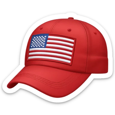 red cap the US Flag on it. Format emoji sticker