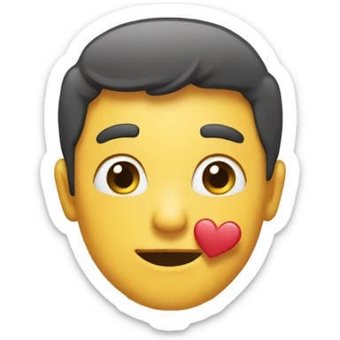 An emoji in love blushing sticker