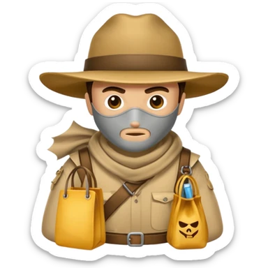 un bandit avec un sac de butin  sticker