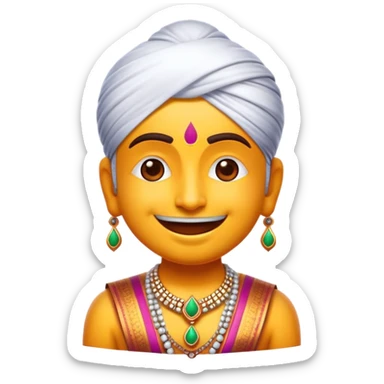 Cinematic Realistic Bollywood Pop Culture Emoji, featuring an energetic portrayal of Indian cinema rendered with dynamic textures and lively, colorful lighting. sticker