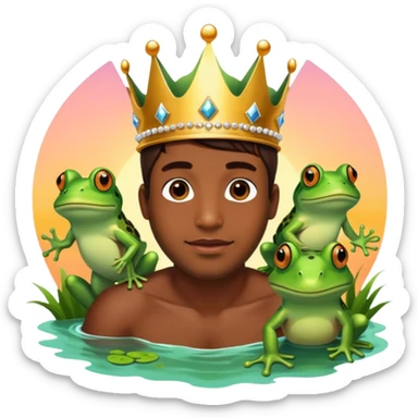 Sunset king of the leaping frogs sticker