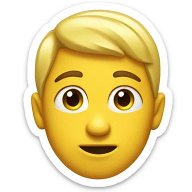 yellow emoji raising eyebrow youth finger on chin sticker