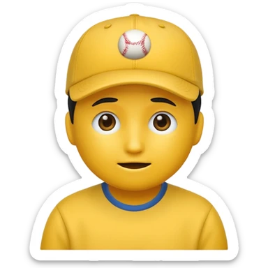 an emoji with no face with a baseball cap on sticker