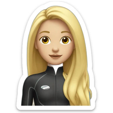 girl with long blonde hair wearing wetsuit sticker