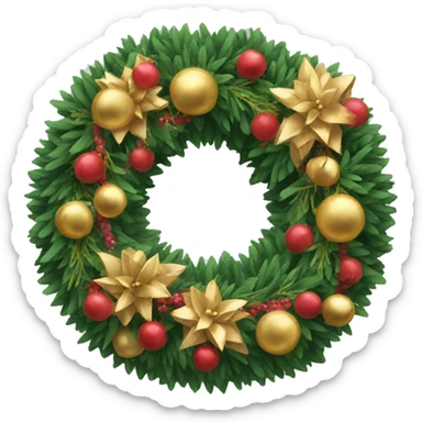 New Year's wreath sticker