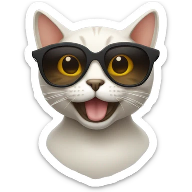 Cat with sunglasses sticker
