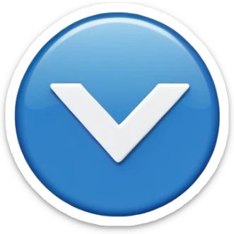 a small, round deep blue badge with a white check mark in the center, similar in style to the verification badge seen on social media sticker