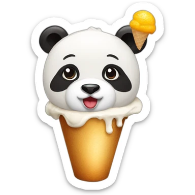 Panda con gelato  sticker