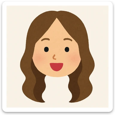 Create an image of Beyoncé's head in the style of the reference image which is Irasutoya-inspired, simple cartoon style with soft colors, round face, iconic features, cheerful expression, and long hair. The image should have no background and reflect the style's simplicity and softness. sticker