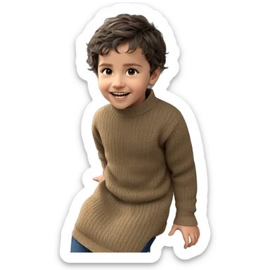 smiling boy in sweater sticker